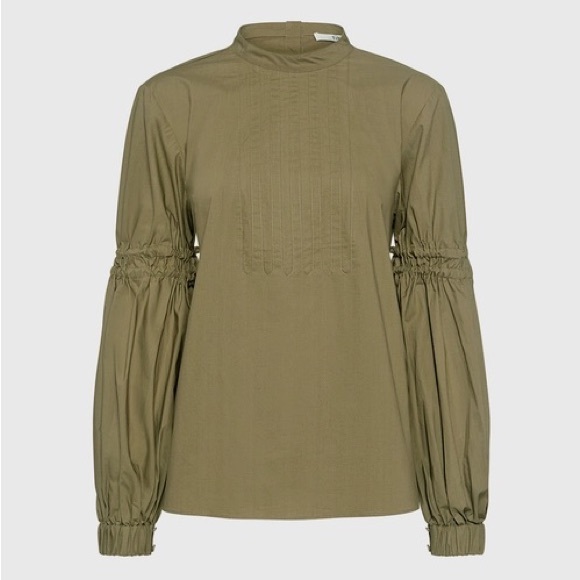 TIBI Sculpted Mock Neck Balloon Sleeve Top - Picture 5 of 9